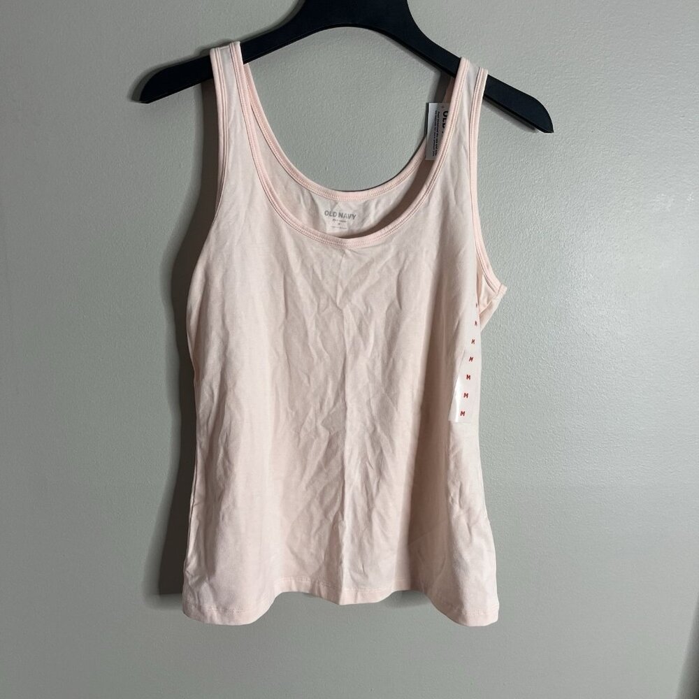 Old Navy Tank NEW Size Medium Cotton Pink Round Neck Basic First Layer